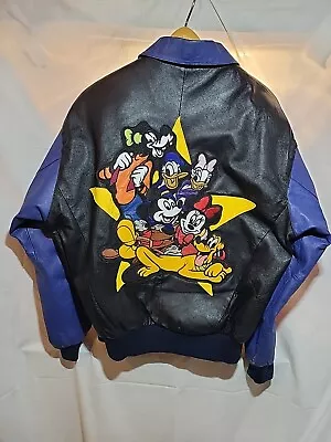 Vintage Mickey Unlimited Mickey Mouse And Friends Leather Jacket Size M Disney • $149