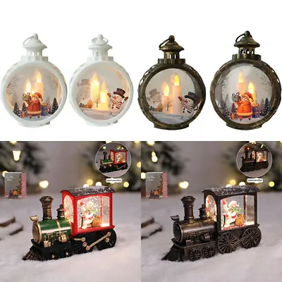 Christmas LED Light UP Ornament Snoman LanternTrain Xmas Holiday Decor Gift • £12.71