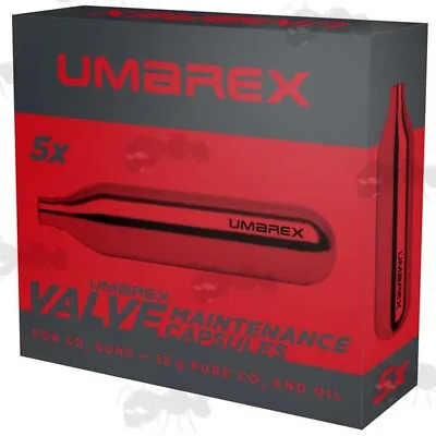 5 X Umarex 12g Co2 Gas Capsules With Valve Maintenance Oil AIR GUN RIFLE PISTOL • £14.95