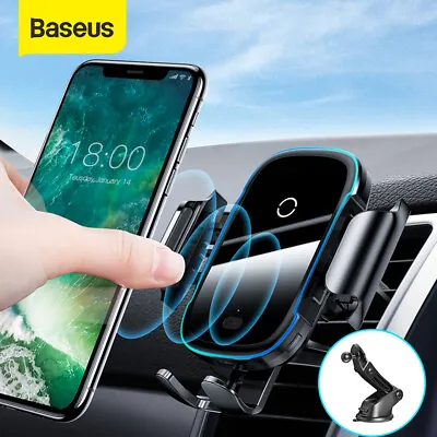 $42.99 • Buy Baseus Automatic Clamped Qi 15W Wireless Car Charger Mount Air Vent Phone Holder