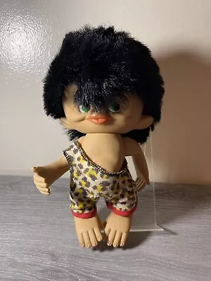 1965 Unica Monkey Boy Troll Doll Belgium 8 In Black Hair Vintage Belgium • $31.49