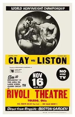 Muhammad Ali Vs Sonny Liston - LARGE POSTER  - 1965 Heavyweight BOXING Fight • $26.89