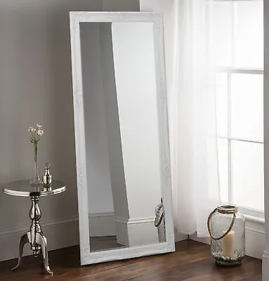 Isadora Full Length Matte White Shabby Chic Leaner Wall Floor Mirror 163 X 72cm • £89.10