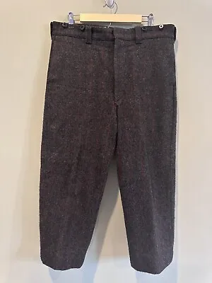 Vintage Woolrich Hunting Pants Malone Plaid Heavy Wool 36 X 25 Gray/red • $44