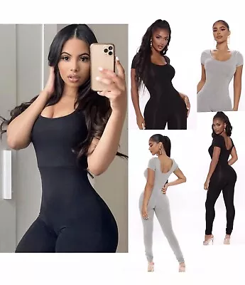 SEXY Women's Short Sleeve Jumpsuit Slim Playsuit Bodysuits Unitard Leggings Tops • £9.99