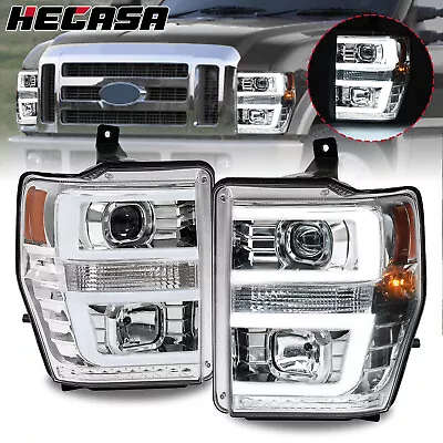 For Ford F-250 F-350 F-450 F-550 2008-2010 Projector Headlights W/LED Bar Pair • $199