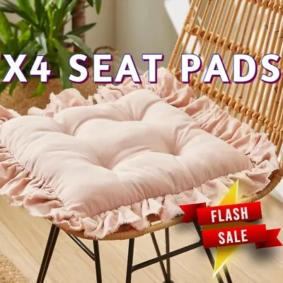 X4 Seat Pads Blush 100% Cotton Thick Cushion Pad   BARGAIN PRICE • £8.99