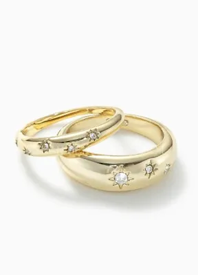 $42.99 • Buy Stella And Dot Celestial 2 Ring Set Gold Plated Multi Size 5 & 6 Available