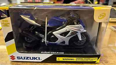 Newray 1:12 2008 Suzuki Gsxr-1000 Diecast Motorcycle Blue White • $24.95