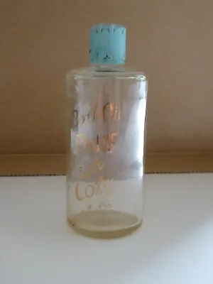 Vintage Coty Bath Oil Glass Bottle With Pale Blue Top - Empty. Paris De Coty  • £38