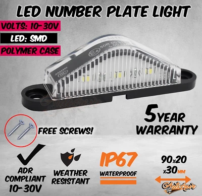 $9.74 • Buy Led License Number Plate Light Lamp Truck Caravan Trailer Boat 10-30v Van Ute