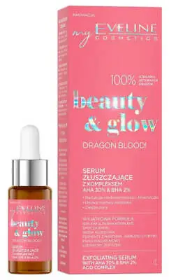 Eveline Beauty Glow Dragon Blood Exfoliating Serum Complex AHA 30% BHA 2% 18ml • £9.99