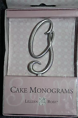 Letter G Silver 2 1/2  Monogram 25th Anniversary Wedding Cake Topper Pick • $6.49