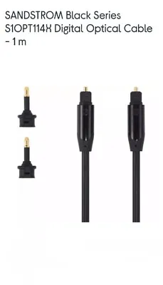 Sandstrom Black Series S1opt114x  1m Digital Optical Cable Mini Toslink Adapters • £12.99