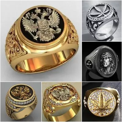 Men Fashion Viking Rings Punk Stainless Steel Ring Party Jewelry Gifts Size 6-13 • $2.38