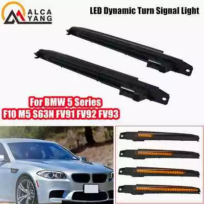 2Pcs Dynamic Amber LED Side Marker Turn Signal Light For BMW 5 Series F10 FV91 • $39.64