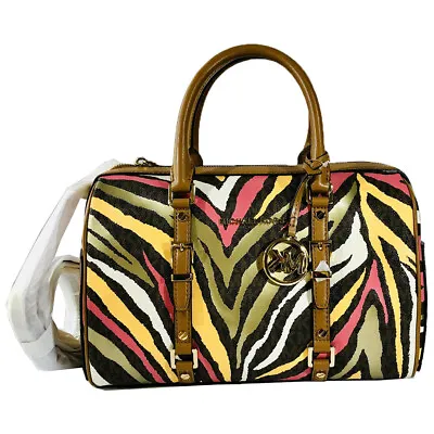 Michael Kors Zebra Signature Bedford Travel Medium Duffle Bag • $220.50