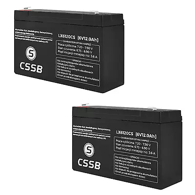 £27.04 • Buy 2x Gel Battery 6V 12Ah Rechargeable Maintenance Free AGM Composition Universal
