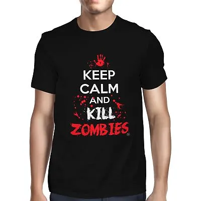 £7.99 • Buy 1Tee Mens Keep Calm And Kill Zombies T-Shirt