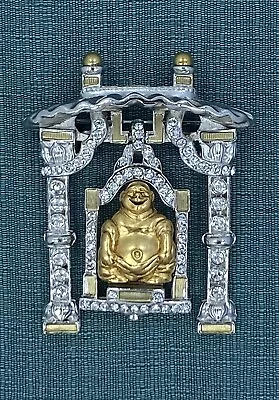 I Am Edgar  Berebi My Vintage Golden  Laughing Buddha Brooch Pin  Never Worn • $26