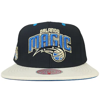 Mitchell & Ness Orlando Magic NBA Snapback Hat 3D Logo Black Cream Blue Cap NWT • $31.99