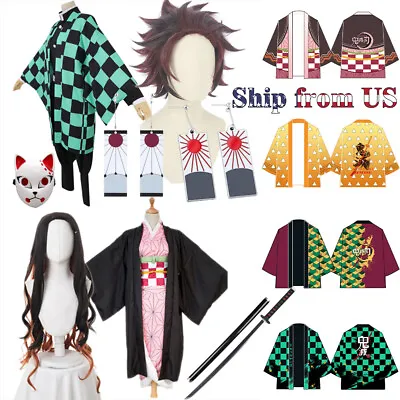 $43.99 • Buy Demon Slayer Kimetsu No Yaiba Anime Costume Outfit For Halloween Cosplay Party