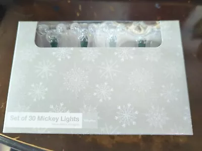 NEW Disney Parks Mickey Mouse Icon White Christmas String Lights Set Of 30 • $49.99