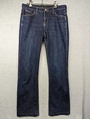 Wrangler Jeans Womens 34 Blue Denim 7/8 Q Baby Mid Rise Bootcut Riding • $42