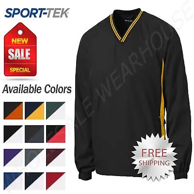 Sport Tek Mens Tipped V Neck Pullover Golf Wind Shirt Jacket M-JST62 • $26.43
