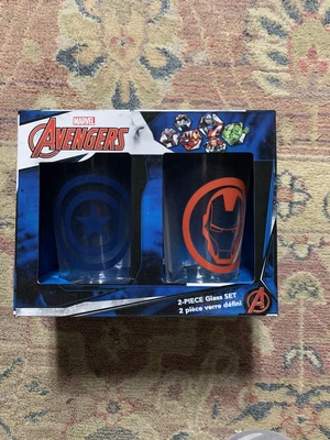 $14.99 • Buy Marvel Comics Iron Man & Captain America Pint Glasses 2 Piece Glassware Set