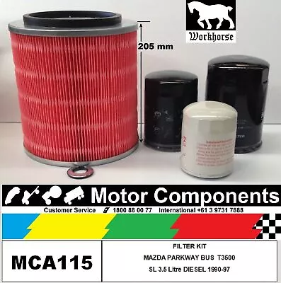 FILTER SERVICE KIT MAZDA PARKWAY BUS T3500 1990-97  SL 3.5 Litre DIESEL • $173.42