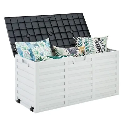 Outdoor Garden Storage Plastic Box Chest Tools Cushions Toys Lockable Seat 260L  • £54.94