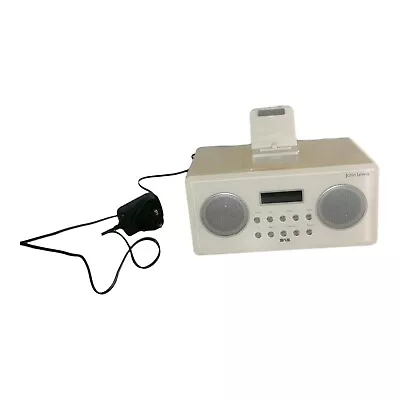 John Lewis DAB FM Astro Mini Dock Radio Iphone/iPod Alarm Charger Some Yellowing • £22