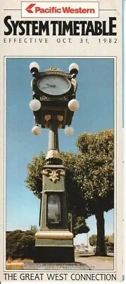 Pacific Western Airlines Timetable 1982/10/31 • $4.99