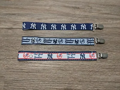 Pacifier Clip - New York Yankees Themed - Choose Your Favorite Ribbon • $6