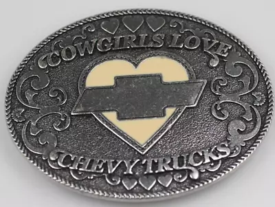 Girls Belt Buckle Cowgirls Love Chevy Trucks Vintage Rodeo Work GM Hearts • $16.50