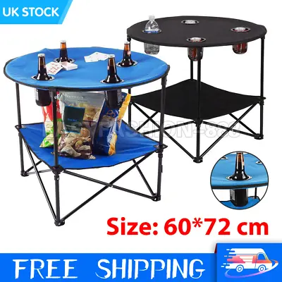 £15.99 • Buy Folding Camping Table Lightweight Outdoor Portable Picnic Table With Cup Holder