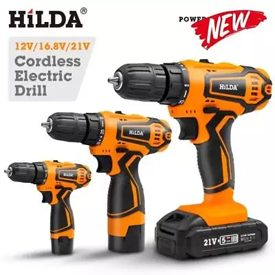 Hilda 12v 16.8v 21v Cordless Drill Electric Screwdriver Mini Wireless Power Driv • $55