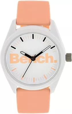 Bench Ladies Watch With White Dial And Peach Silicone Strap BEL003P • £18