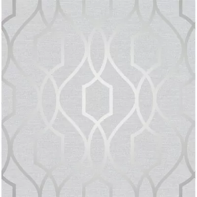 Fresco Apex Trellis Wallpaper Stone Silver Pattern Paste The Paper 107648 • £15