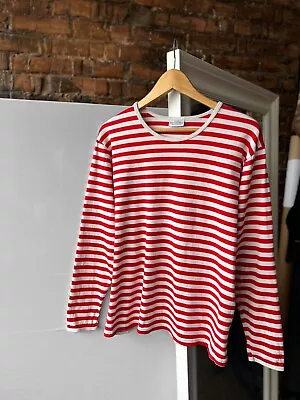 Marimekko Women’s Red White Striped Long Sleeve Top Shirt Streetwear Size - M • $30