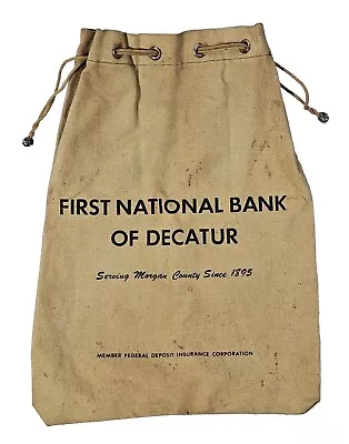 Vintage First National Bank Of Decatuer 11 X 8 Money Deposit Bag Alabama • $30.69