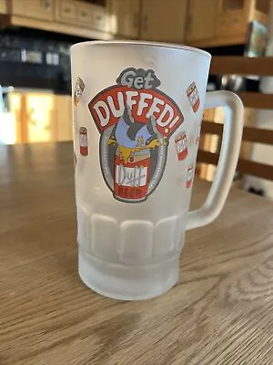 The Simpsons 2000 Get Duffed Frosted Glass Beer Mug Tankard Large Vintage Retro • £7.50