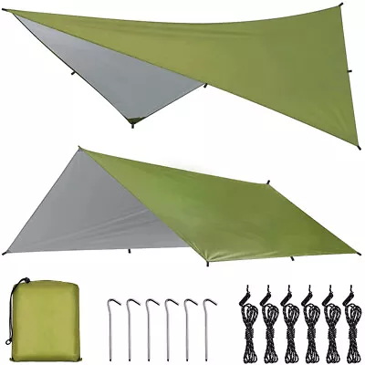 Tarp Sun ShelterCamping Tent TarpPortable Lightweight Anti UV Awning Canopy • £17.94