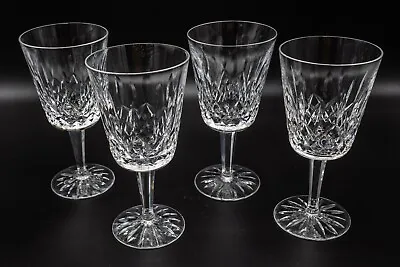 $125 • Buy Waterford Crystal Lismore Water Goblet Glasses Set Of 4 - 6 7/8 H FREE SHIPPING