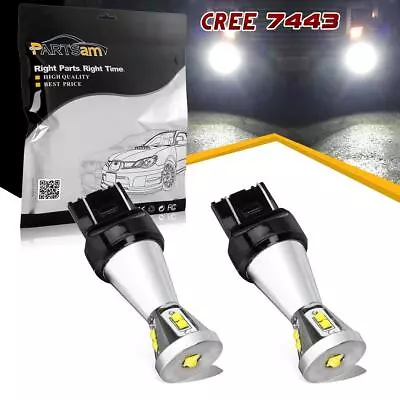 7443 White Backup Reverse Tail Brake LED Lamp Bulb XBD Cree Projector • $16.12