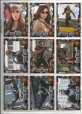 UD Captain America: Civil War MINI-MASTER SET Of 110 Cards (Base/6 Chase Sets) • $69.95