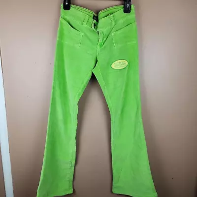 Vintage Von Dutch Lime Green Low Rise Corduroy Flare Leg Pants • $115