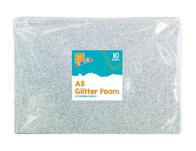 A5 Glitter Foam Sheets- Arts Crafts Kids Glittered Metallic Board- 5 Colours • £1.49