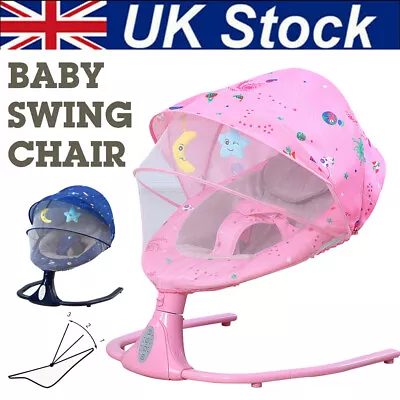 Bluetooth Electric Baby Swing Infant Cradle Bouncer Rocker Chair Music W/ Remote • £69.89